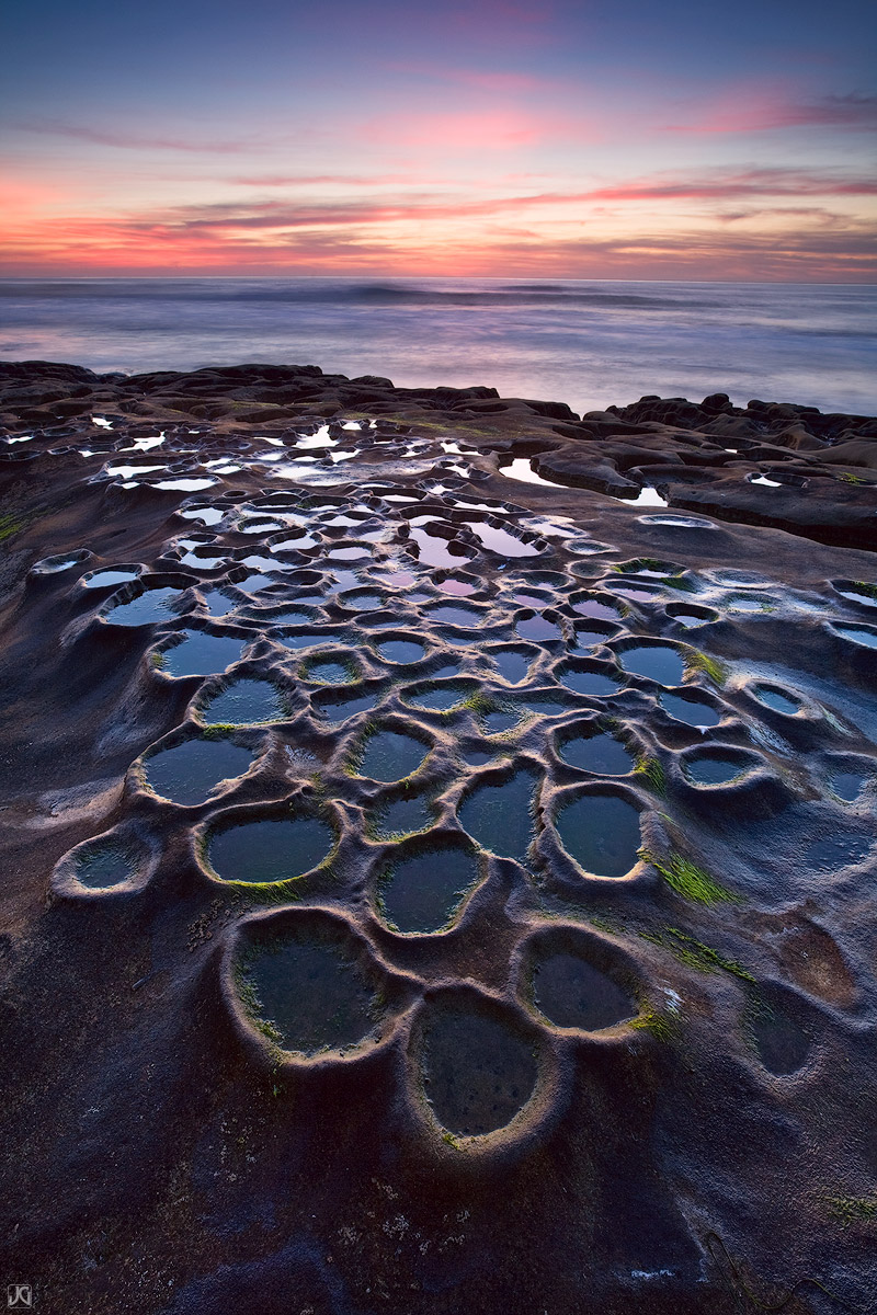 These unique rock formations along the coast of San Diego, seem to be multiplying by dividing, very reminiscent of the biological...