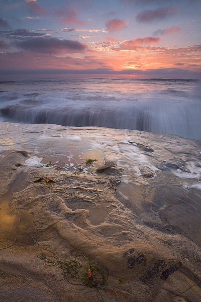 Soft pastel colors on an early summer night in La Jolla, California.